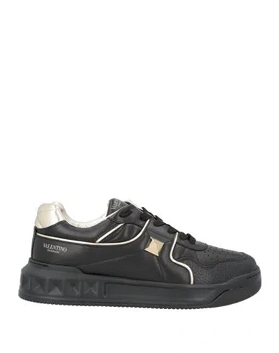 Valentino Garavani Woman Sneakers Black Size 7.5 Soft Leather