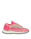 Valentino Garavani Woman Sneakers Fuchsia Size 6 Textile Fibers In Pink