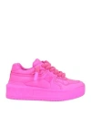 Valentino Garavani Woman Sneakers Fuchsia Size 7 Leather In Pink