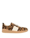 Valentino Garavani Upvillage Trainer In Pony-effect Calfskin Leather Woman Animal Print 39.5 In Brown