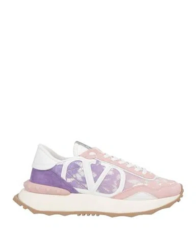 Valentino Garavani Woman Sneakers Pink Size 7 Leather, Textile Fibers