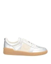 Valentino Garavani Woman Sneakers Silver Size 10 Leather In Brown