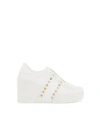 Valentino Open Disco 85mm Wedge Sneakers In White