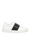 Valentino Open Sneakers With Contrasting Panel And Studded Heel In White