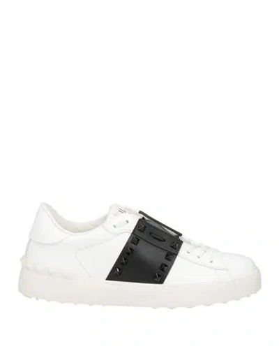 Valentino Garavani Valentino Calfskin Sneakers With Contrasting Bands And Rubber Studs In White