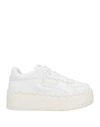 Valentino Freedots Xl Leather Platform Sneakers In White