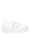 Valentino Garavani Woman Sneakers White Size 9.5 Leather In White