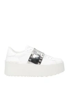Valentino Rockstud Thick Sole And Low-cut Casual Shoes In Silver