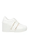 Valentino Open Disco 85mm Wedge Sneakers In White