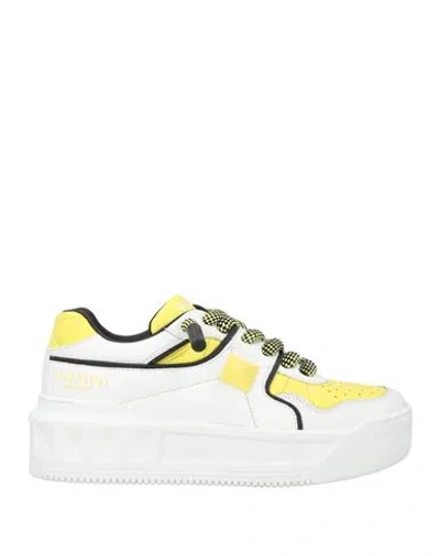 Valentino Garavani Woman Sneakers Yellow Size 8 Leather