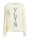 Valentino Garavani Woman Sweater Ivory Size 6 Virgin Wool In Nude