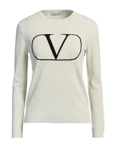 Valentino Women's Logo Virgin Wool Sweater In Beige