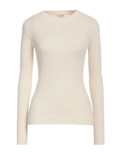 Valentino Garavani Woman Sweater Beige Size Xl Silk, Viscose