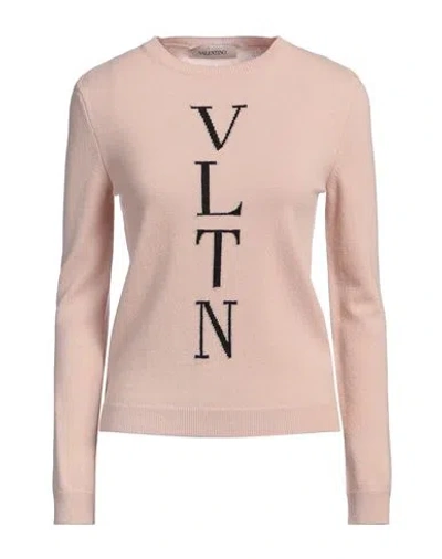 Valentino Garavani Woman Sweater Blush Size 8 Virgin Wool In Pink
