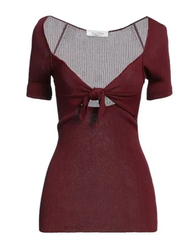 Valentino Garavani Woman Sweater Burgundy Size S Viscose In Red