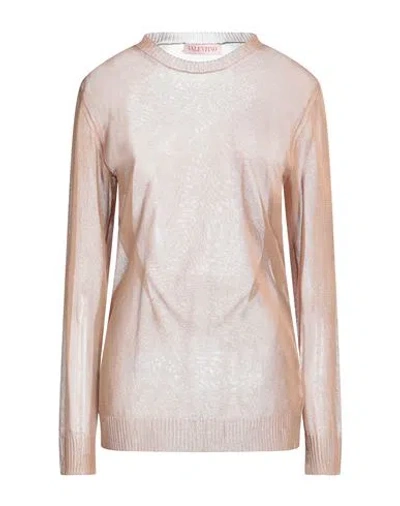 Valentino Garavani Woman Sweater Camel Size M Silk In Gold