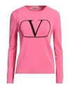 Valentino Women's Logo Crewneck Sweater In Pink