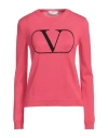 Valentino Long Sleeve Crew-neck Sweater In Pink
