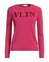 Valentino Garavani Woman Sweater Fuchsia Size 8 Viscose, Polyester In Pink