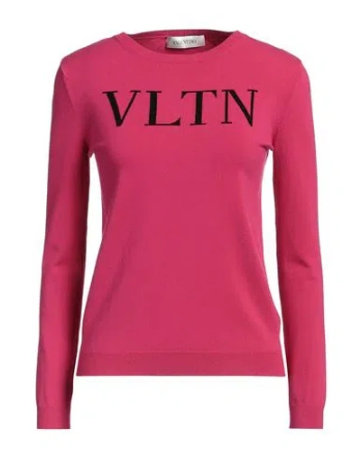 Valentino Garavani Woman Sweater Fuchsia Size 8 Viscose, Polyester In Pink