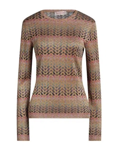 Valentino Garavani Woman Sweater Gold Size Xs Viscose, Metallic Fiber