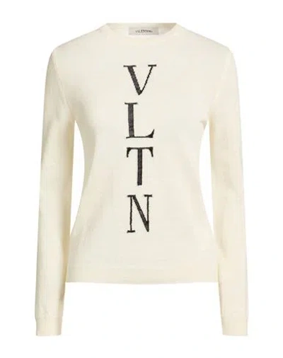 Valentino Garavani Woman Sweater Cream Size 8 Virgin Wool In Neutral