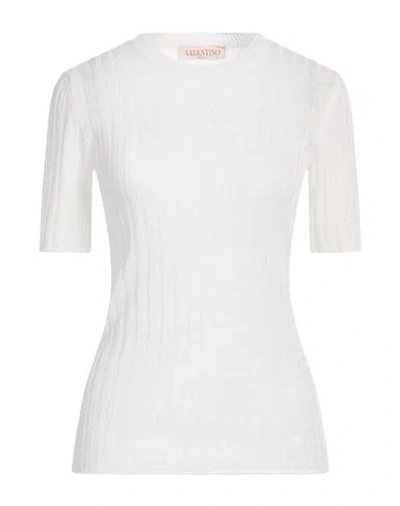 Valentino Garavani Woman Sweater Ivory Size L Linen, Viscose In White