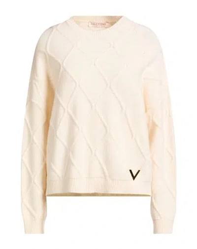 Valentino Garavani Woman Sweater Ivory Size S Virgin Wool In Neutral
