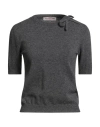 Valentino Garavani Woman Sweater Lead Size L Virgin Wool In Gray