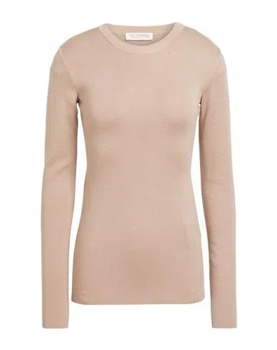 Valentino Garavani Woman Sweater Light Brown Size L Cashmere, Silk In Beige