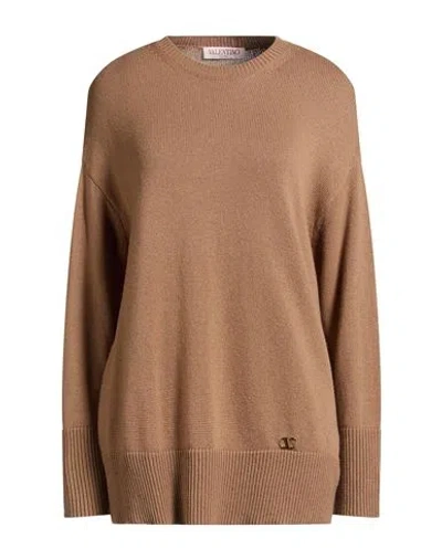 Valentino Garavani Woman Sweater Light Brown Size M Cashmere
