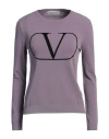 Valentino Garavani Woman Sweater Mauve Size 8 Viscose, Polyester In Purple