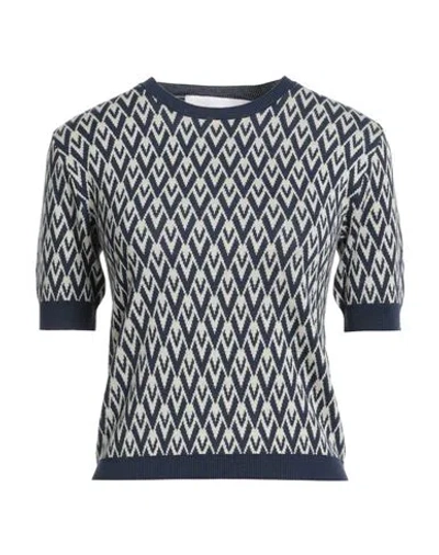 Valentino Garavani Woman Sweater Navy Size M Virgin Wool In Blue