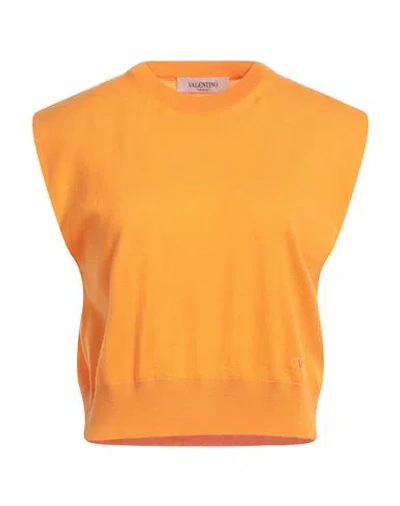 Valentino Garavani Woman Sweater Orange Size L Virgin Wool, Viscose