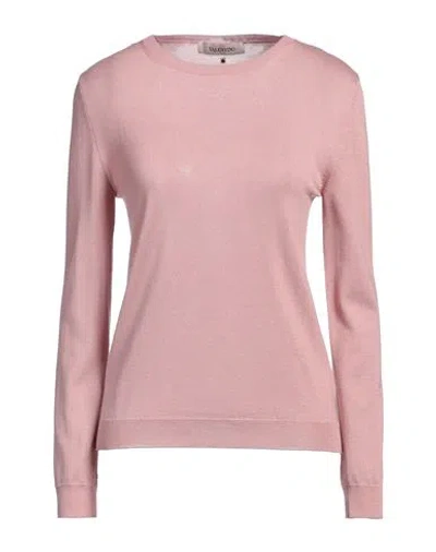 Valentino Garavani Woman Sweater Antique Rose Size 8 Wool, Silk, Cashmere In Pink