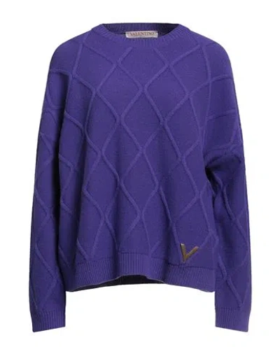 Valentino Garavani Woman Sweater Purple Size M Virgin Wool