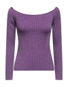 Valentino Garavani Woman Sweater Purple Size S Viscose, Polyester, Metallic Fiber, Polyamide In Purple