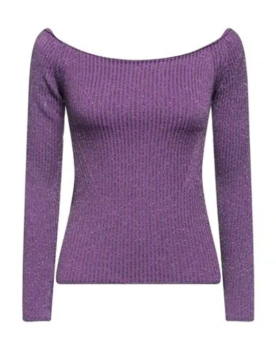 Valentino Garavani Woman Sweater Purple Size M Viscose, Polyester, Metallic Fiber, Polyamide