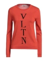 Valentino Garavani Woman Sweater Rust Size 8 Cotton In Red