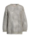 Valentino Garavani Woman Sweater Sand Size L Linen, Polyester In Beige