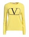 Valentino Garavani Woman Sweater Yellow Size 6 Viscose, Polyester In Yellow
