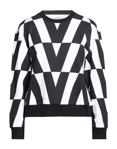 Valentino Garavani Woman Sweatshirt Black Size L Cotton In Multi