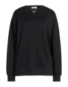 Valentino Garavani Woman Sweatshirt Black Size M Cotton, Polyamide, Elastane