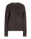 Valentino Garavani Woman Sweatshirt Dark Brown Size M Cotton, Polyamide, Elastane, Polyester In Dark Brown