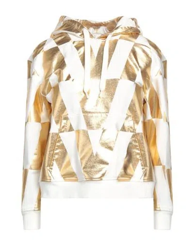 Valentino Garavani Woman Sweatshirt Gold Size L Cotton, Elastane