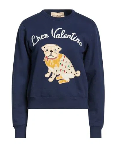 Valentino Garavani Woman Sweatshirt Navy Size Xs Cotton