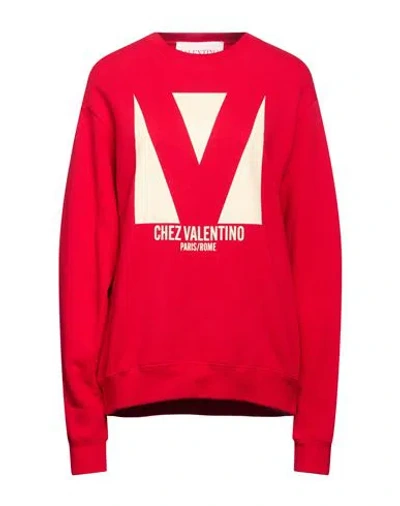 Valentino Garavani Woman Sweatshirt Red Size Xs Cotton In Multi