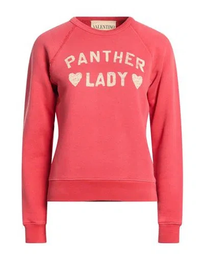 Valentino Garavani Woman Sweatshirt Tomato Red Size Xs Cotton, Elastane