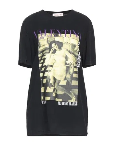 Valentino Garavani Woman T-shirt Black Size M Cotton