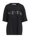 Valentino Garavani Woman T-shirt Black Size M Cotton, Polyamide